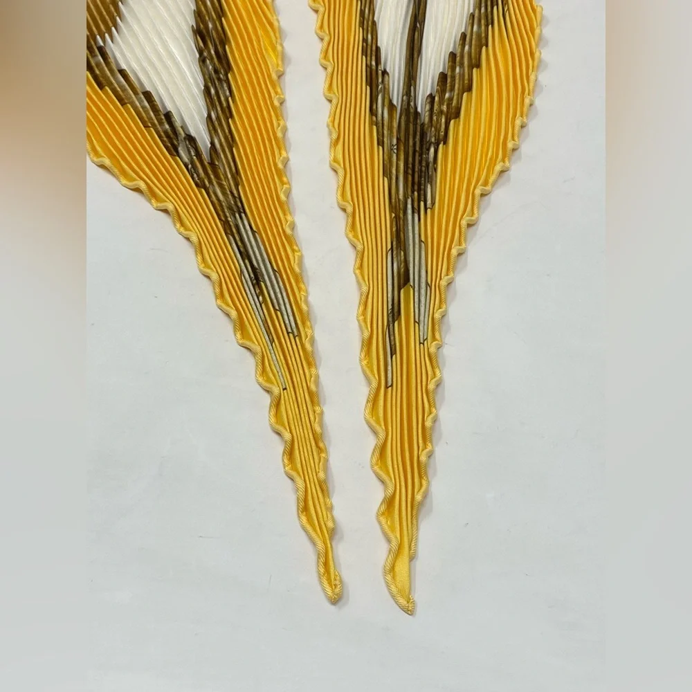 Hermes Plisse Silk Scarf Jardin Creole Carre 90 Pleaded Valerie Dawlat Dumoulin - Picture 16 of 16